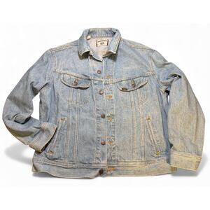 Vtg USA Made Lee Denim Jean Jacket 100% Cotton Button Front L Retro Streetwear